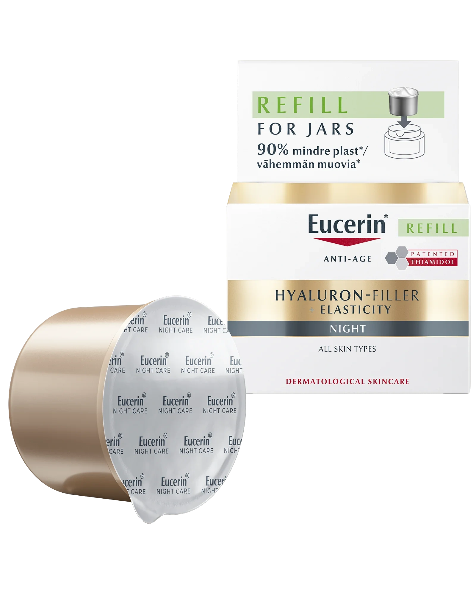 Eucerin Hyaluron-Filler + Elasticity nattkrem refill 50 ml