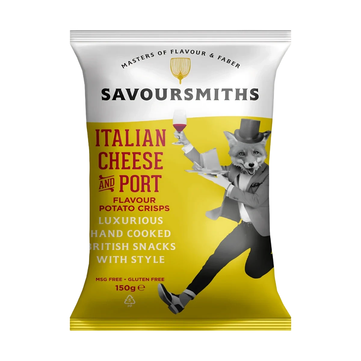 SAVOURSMITHS Italian Cheese & Port Potato Crisps 150 g