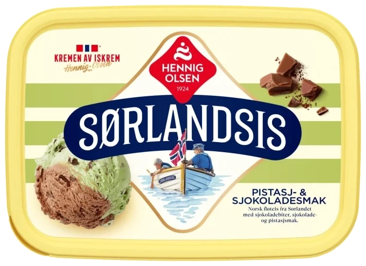Sørlandsis Pistasj & Sjokoladesmak 1,2 l