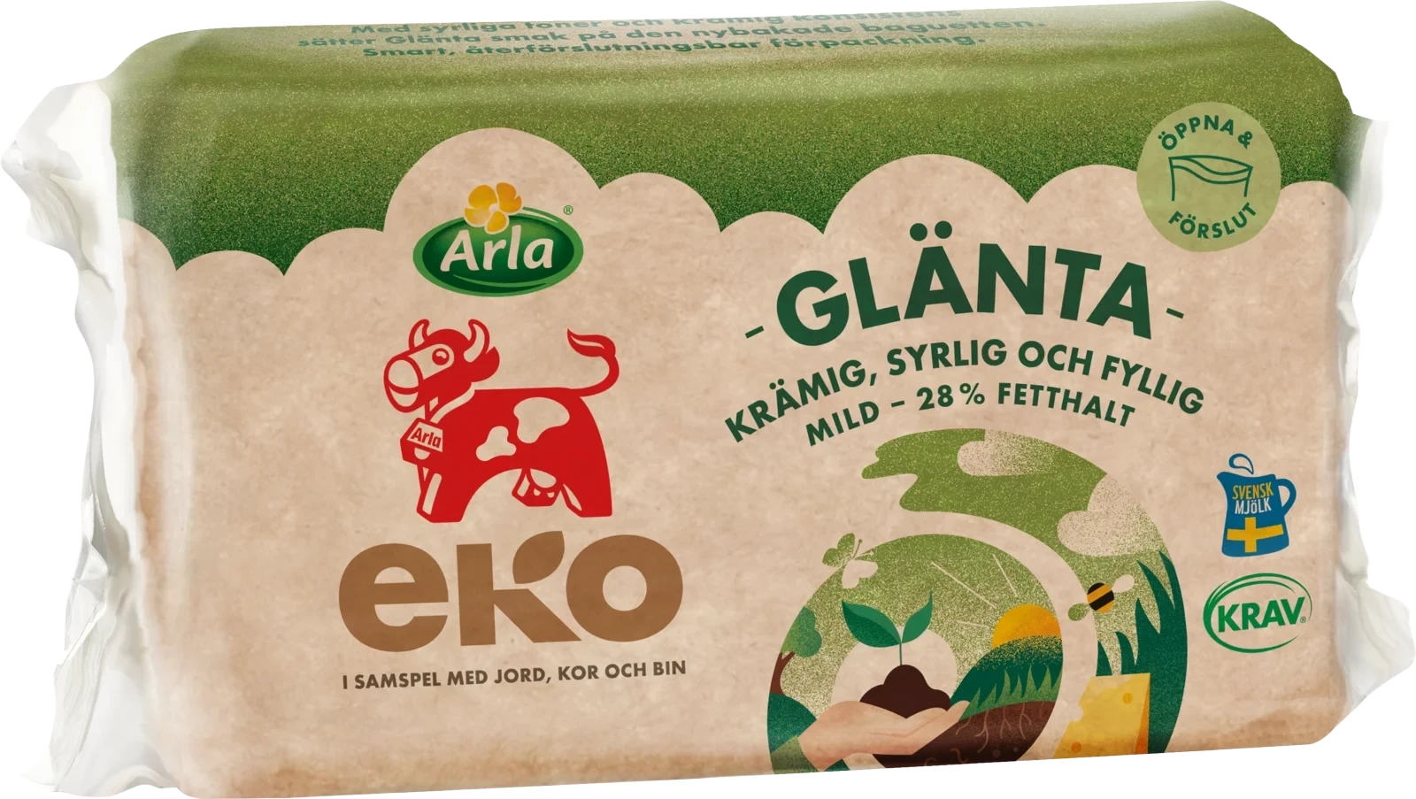 Glänta eko ost 28% ca 500 g