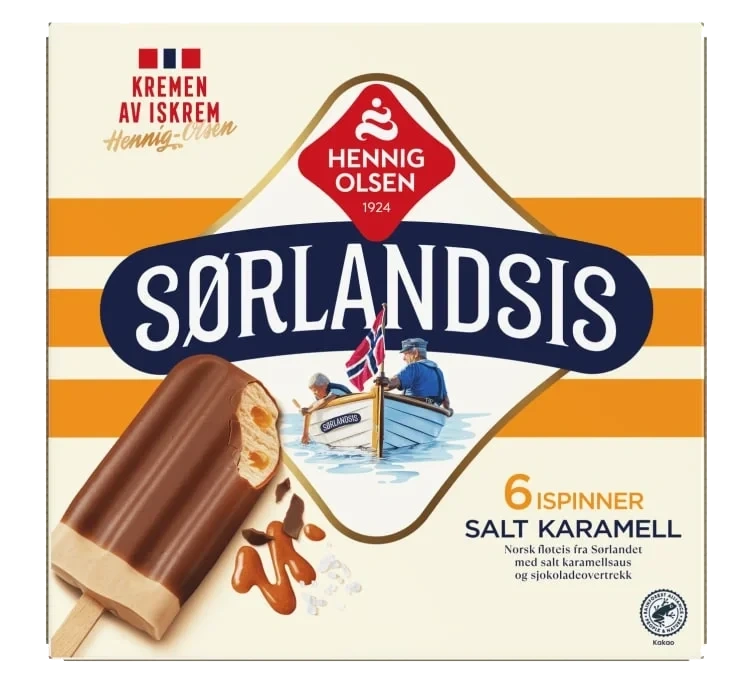 Sørlandsis Salt Karamell 6stk Hennig-Olsen