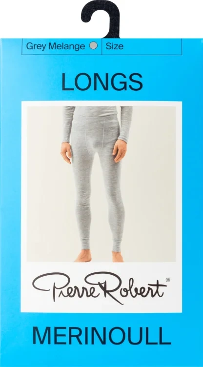 Wool Longs Men Grey Melange Xl Pierre Robert