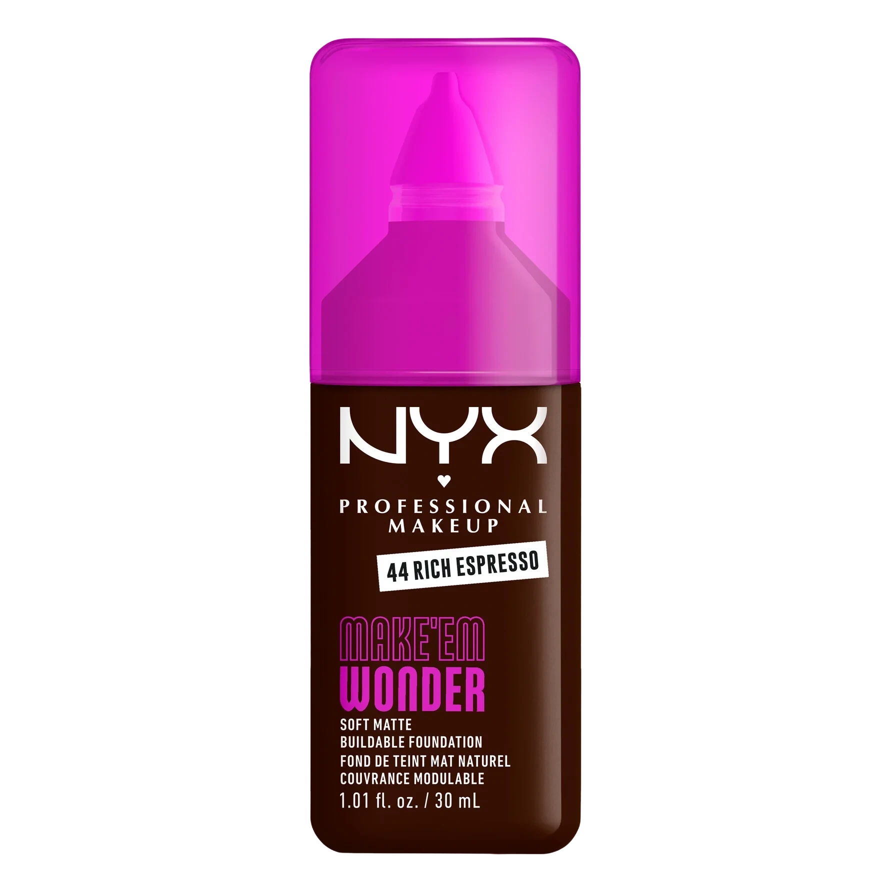 NYX PROFESSIONAL MAKEUP Make Em Wonder Foundation 44 Rich Espresso