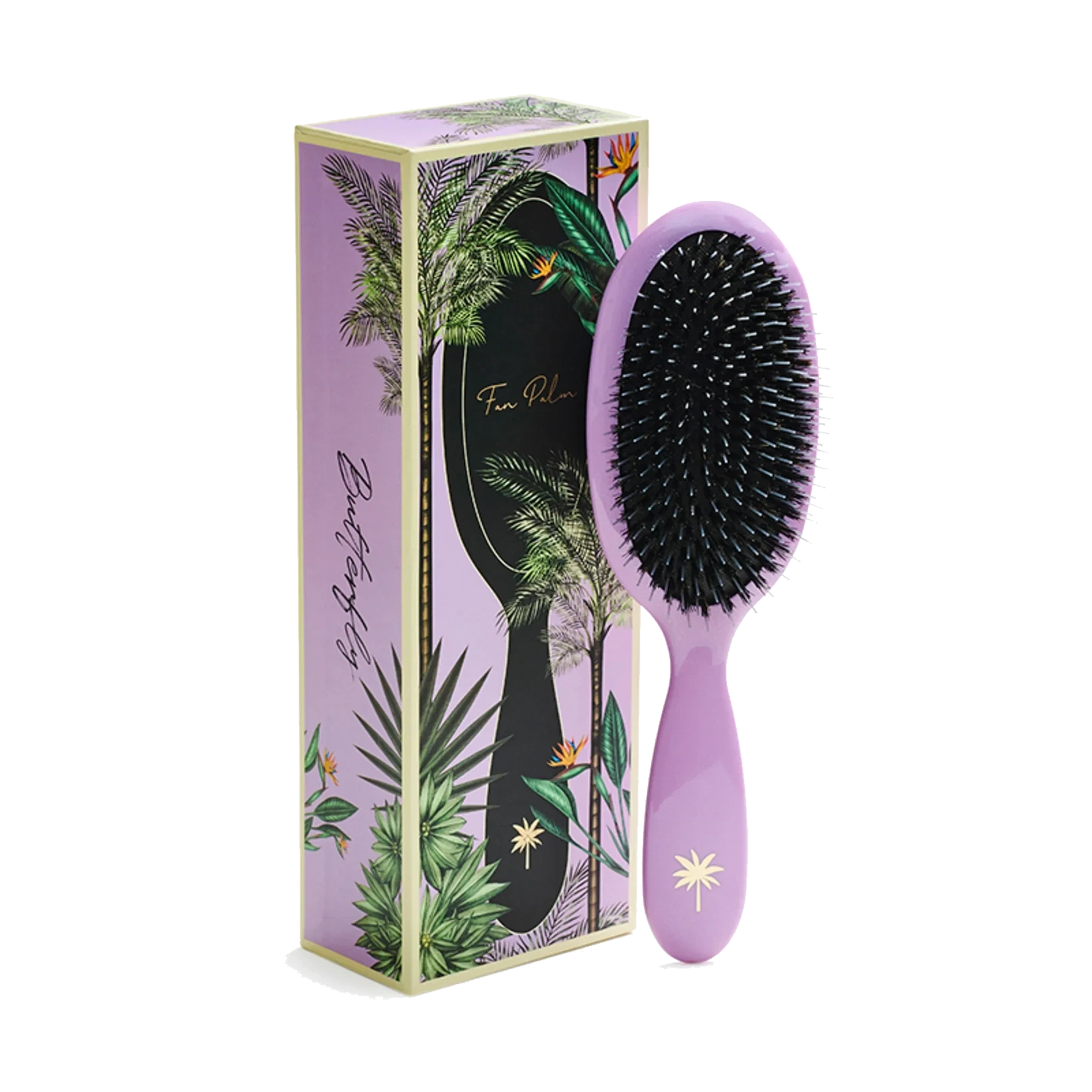 Fan Palm Boar- & Nylon Brush Butterfly Medium