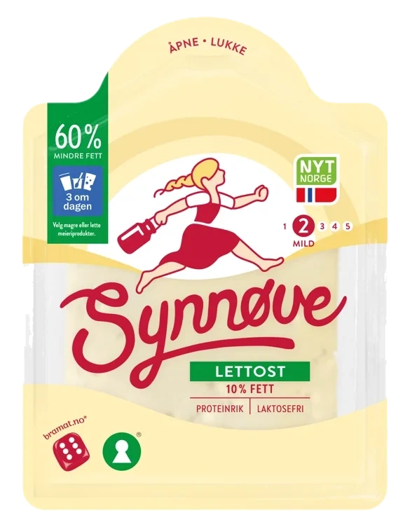 Gulost Lett 10% skivet 150g Synnøve