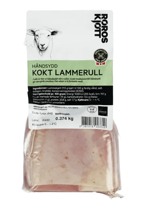 Røroskjøtt Lammerull i Bit Håndsydd Røroskjøtt Håndsydd