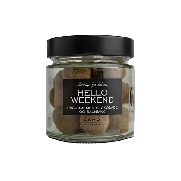 Hello Weekend - Vingummi med Sjokolade/Salmiak
