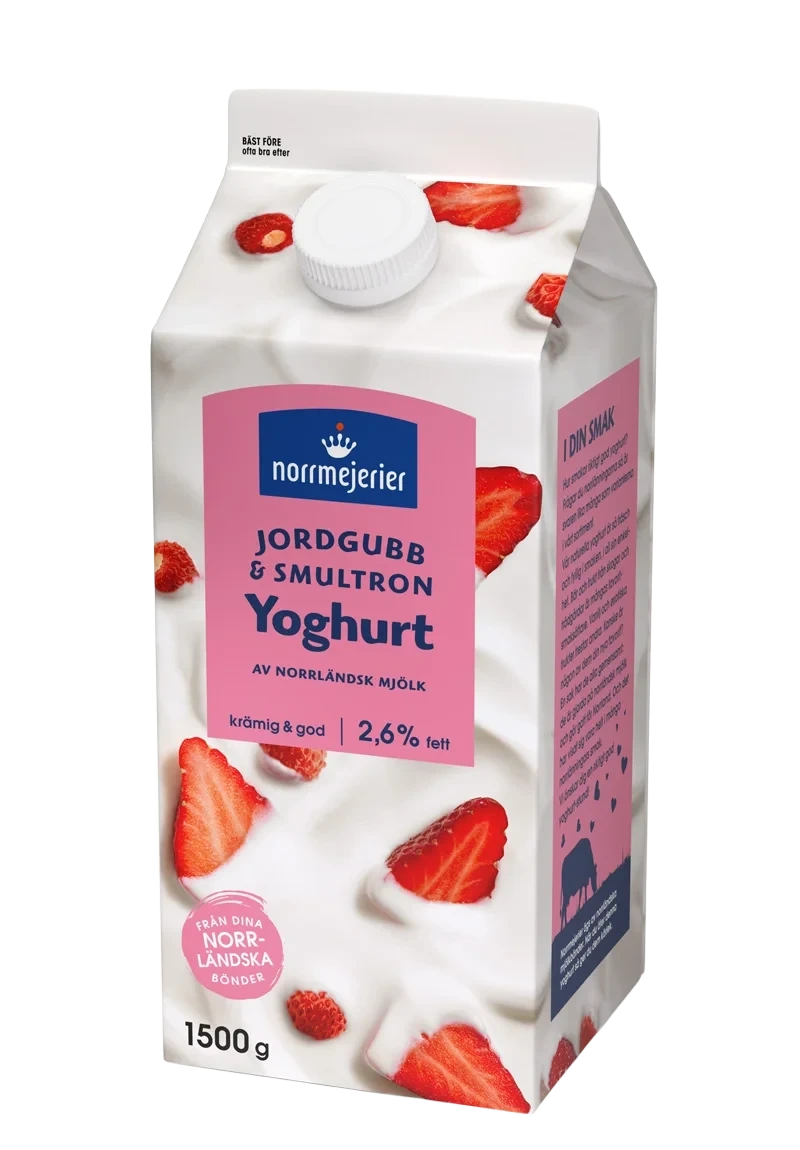 Fruktyoghurt 2.6% Jordgubb/Smultron