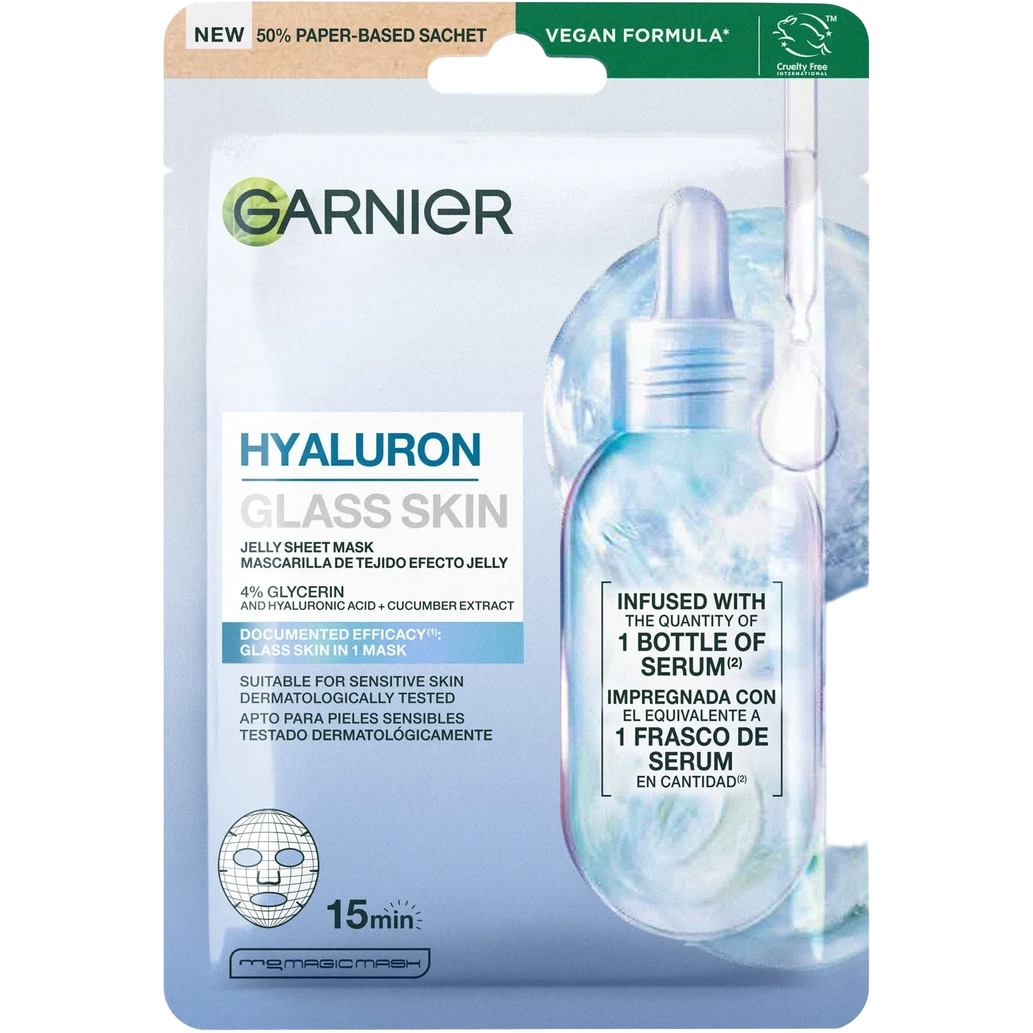 Garnier Hyaluron Glass Skin Jelly Ansiktsmaske 27 g