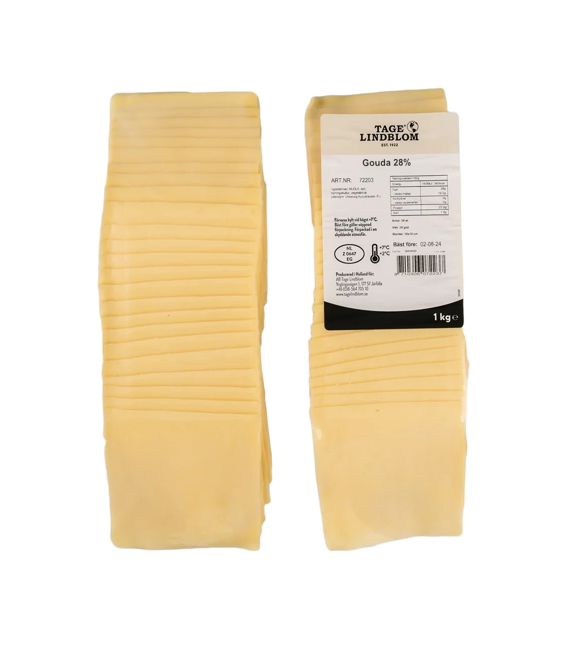 Skivad Gouda 28%, 50x20 g