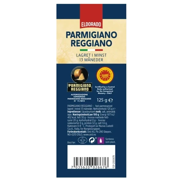 Parmigiano Reggiano 125g Eldorado