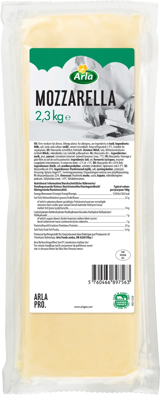 Mozzarella, arla, hel   2,3kg
