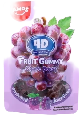 Amos 4d Fruit Gummy Grape 65g