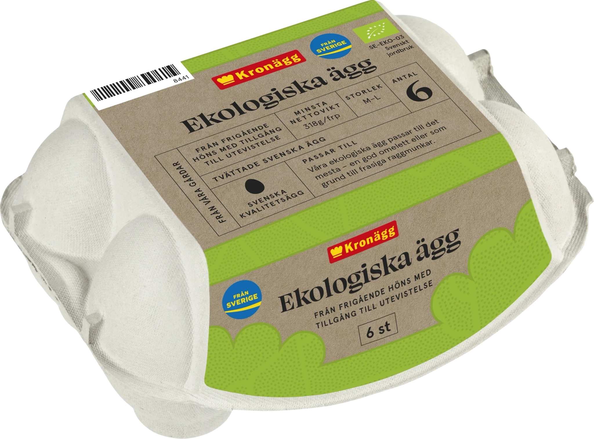 Ekologiska ägg 6p M-L