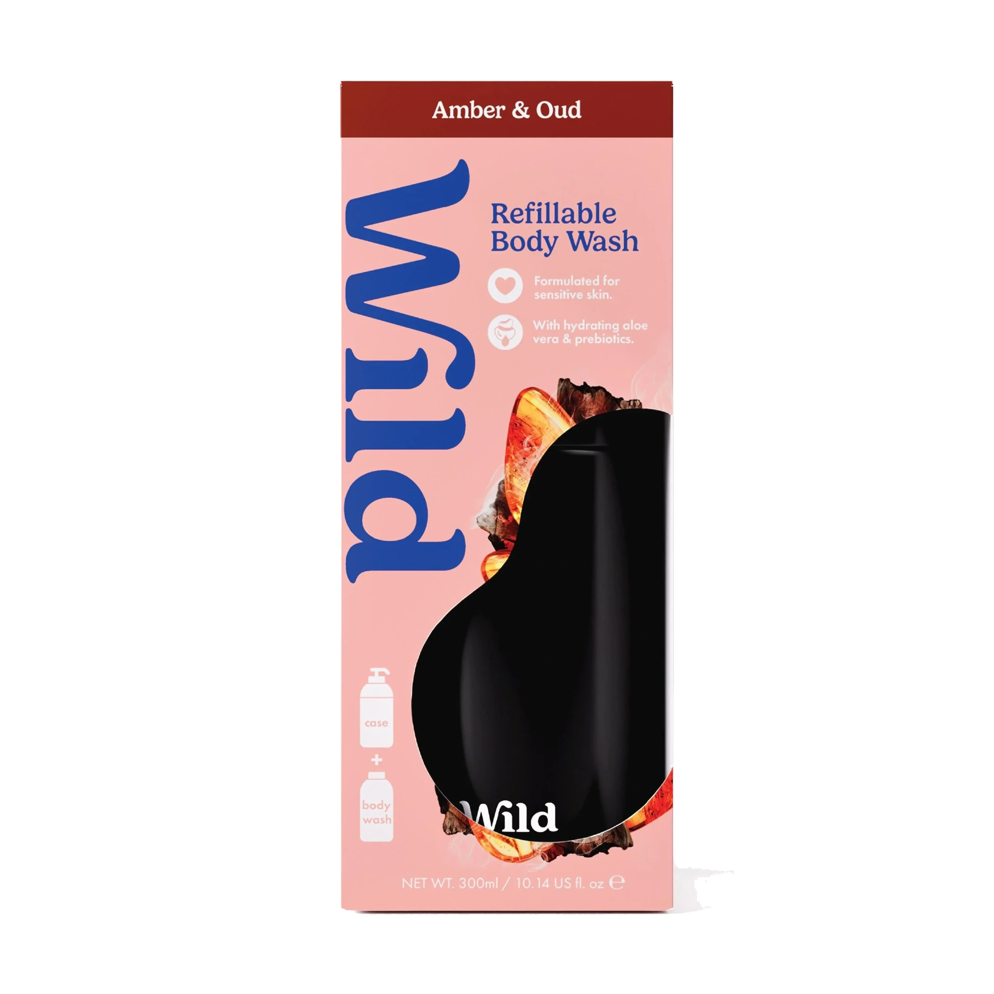Wild Body Wash Black Case Amber & oud, 300 ml