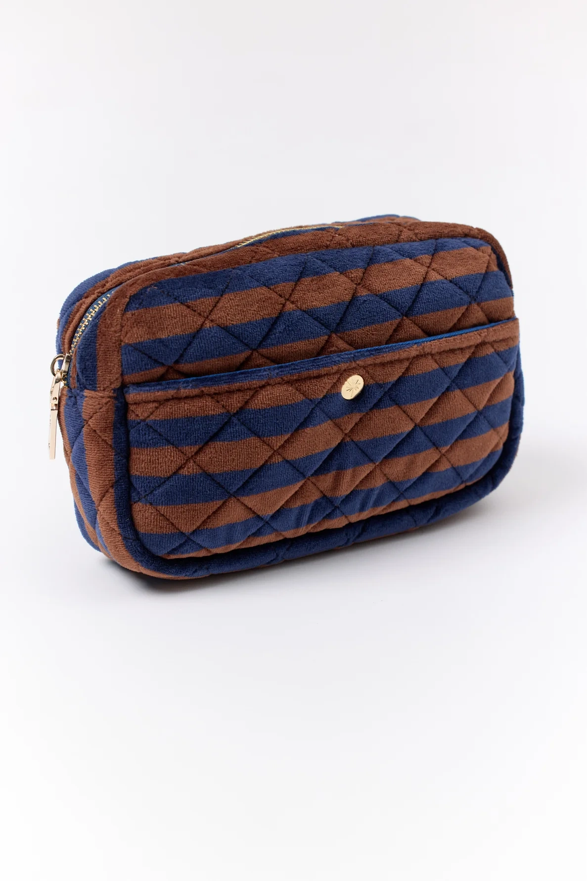 Fan Palm Beauty Bag Medium Blues & Stripe Medium