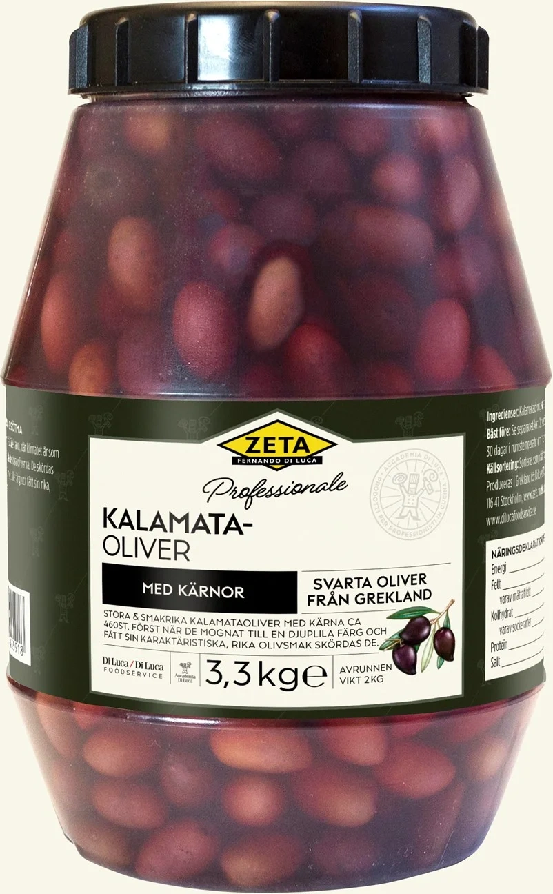 Zeta Kalamataoliver med kärnor