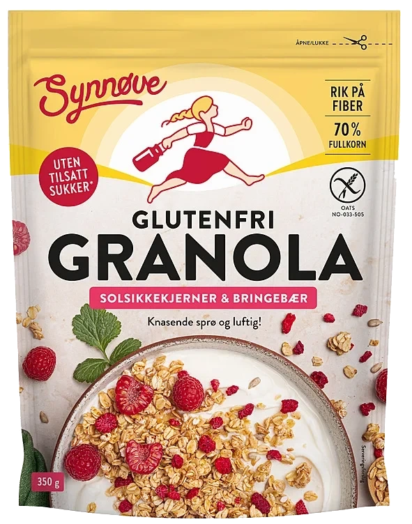 Granola bringebær glutenfri  350g
