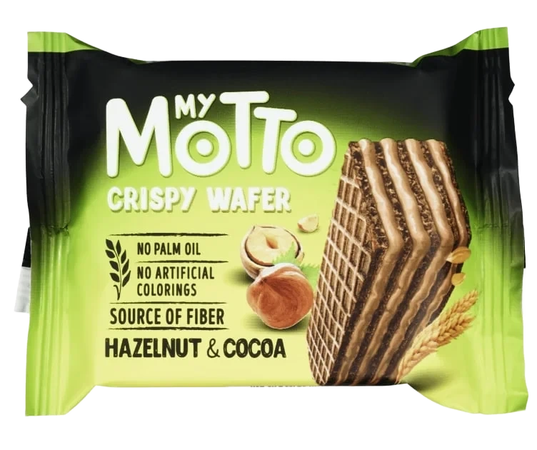 Vaffelkjeks Hasselnøtt&Sjoko 30g My Motto