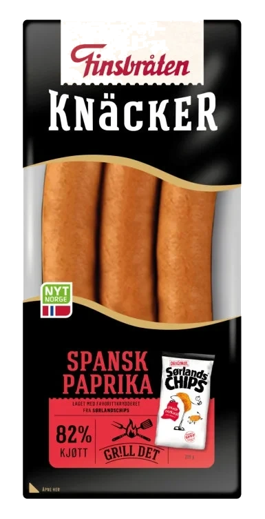 Knacker Paprika 225g Finsbråten