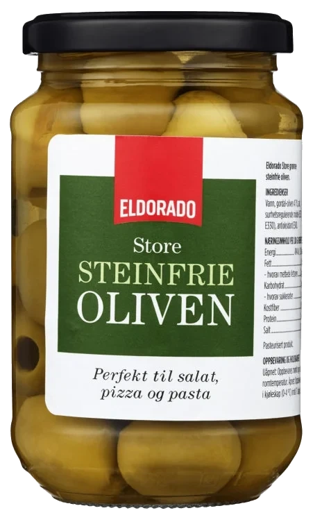 Oliven Grønne Store u/sten 340g Eldorado