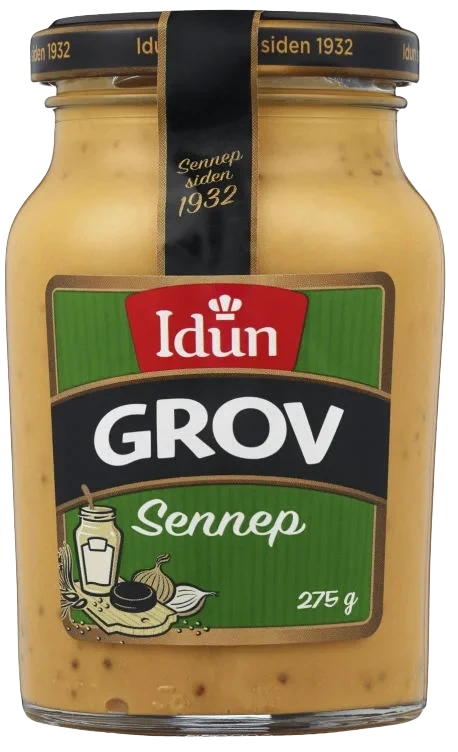 Sennep Grov 275g glass Idun