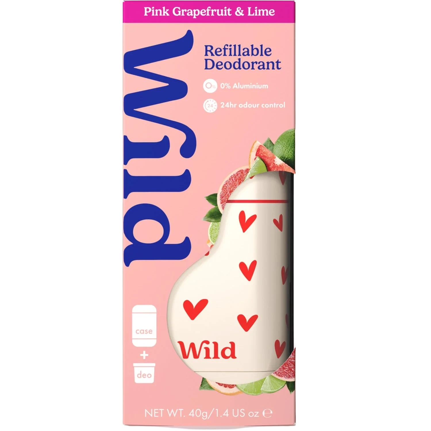 Wild Deo Stick Heart Case Pink Grapefruit Lime