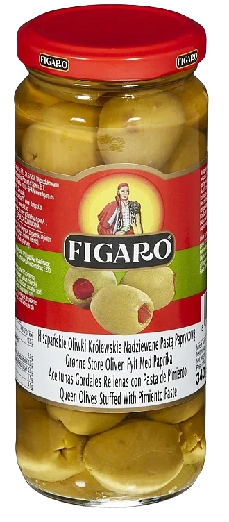 Oliven grønn m/paprika store 340g