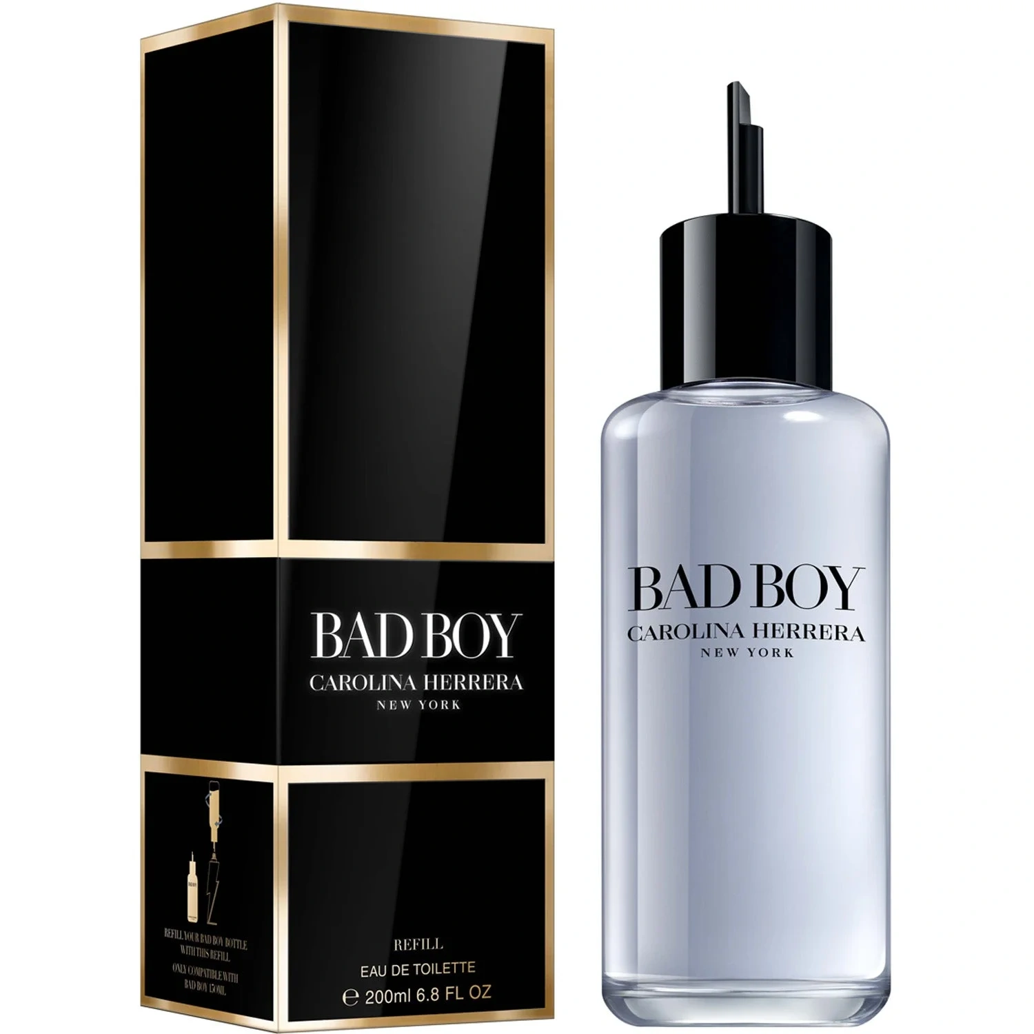 Carolina Herrera Bad Boy Eau de Toilette 200 ml, Refill