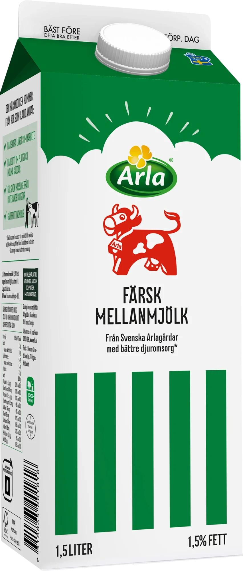 Arla Ko® Färsk mellanmjölk 1.5% 1.5 lit