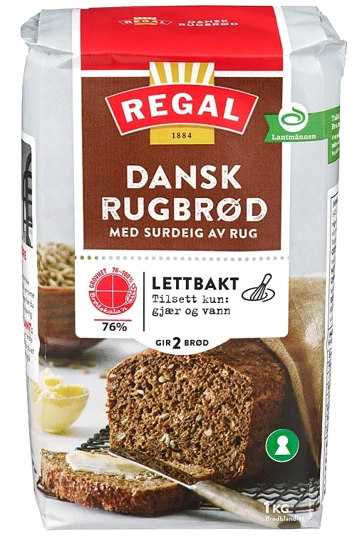 Dansk rugbrød lettbakt   1000g