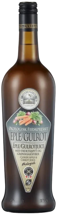 Eple/Gulrot Juice Økologisk 0,75l flaske Dyre Gård