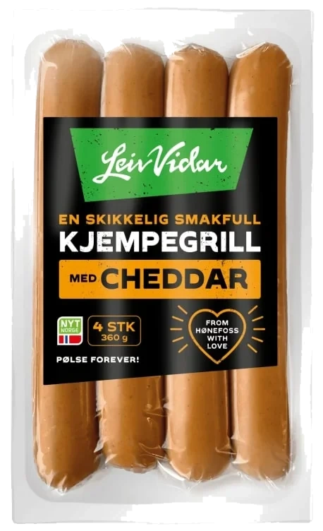 Kjempegrill Cheddar 360g Leiv Vidar
