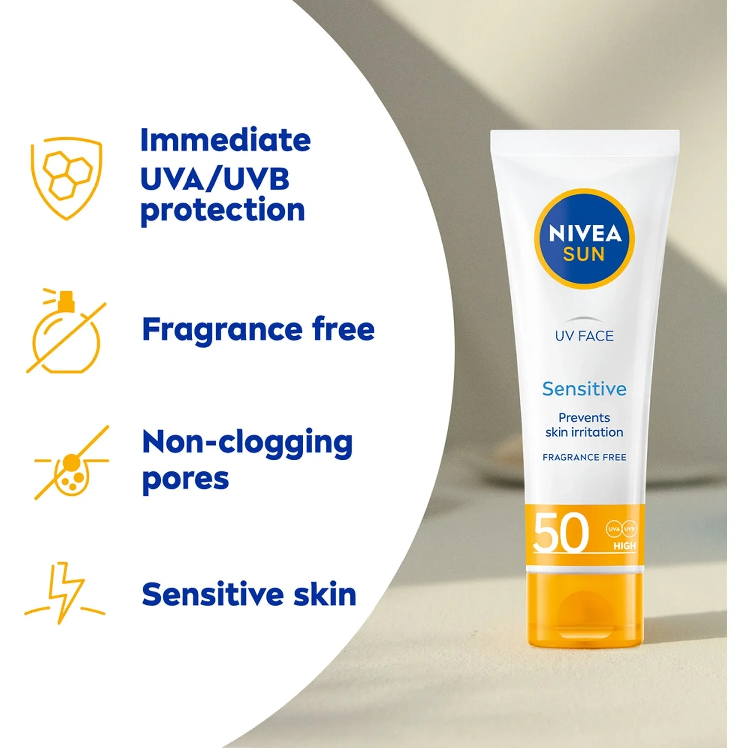 Sun Uv Face Sens 50ml Nivea Sun
