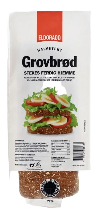 Grovbrød Lettstekt 750g Eldorado