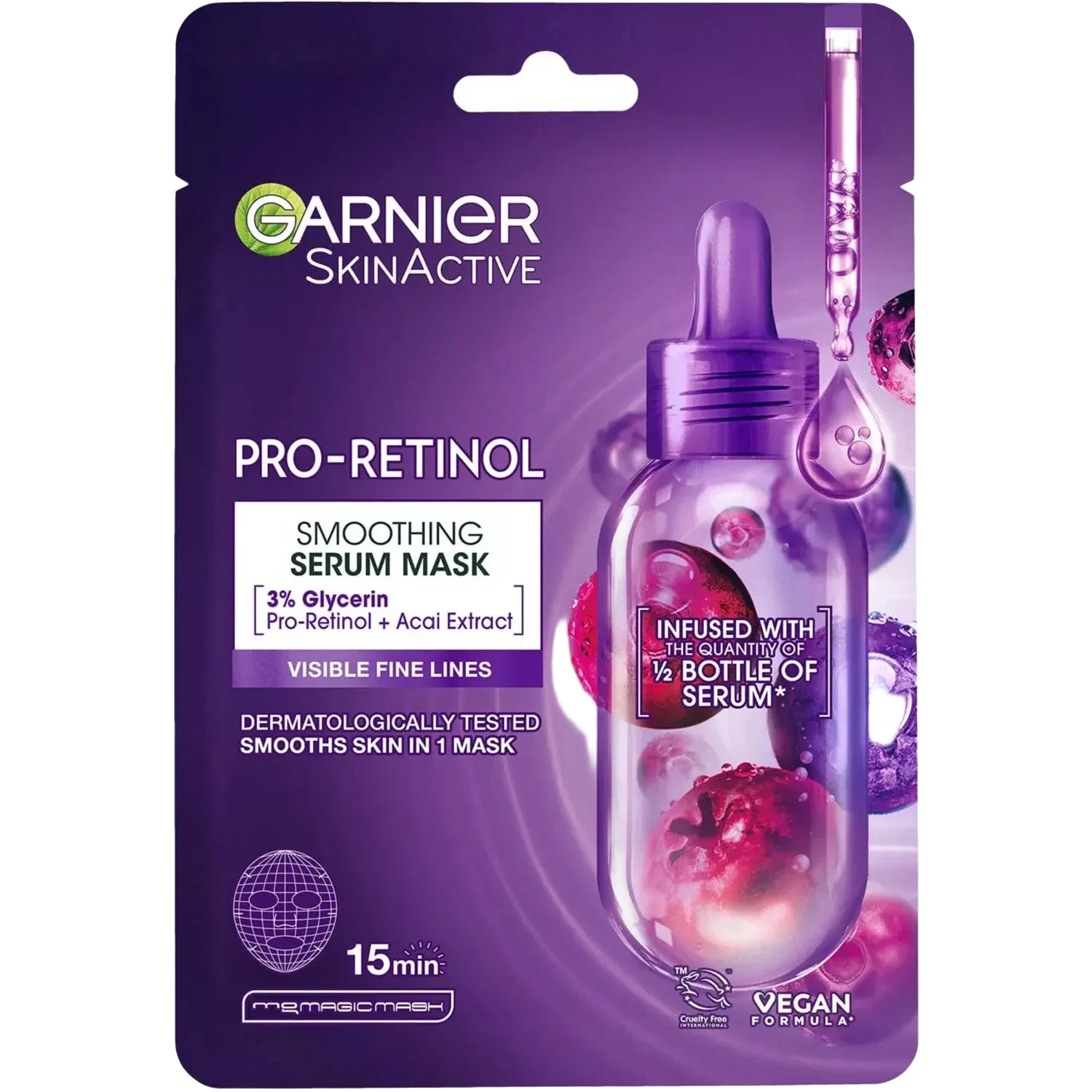 Garnier Skinactive Pro-retinol Smoothing Serum Sheet Mask 28g