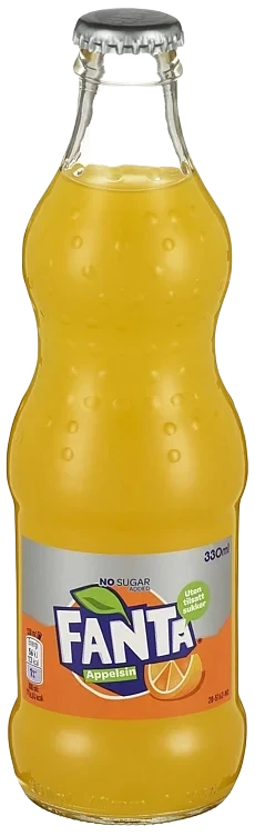 Fanta no sugar added glassflaske  24x0,33l