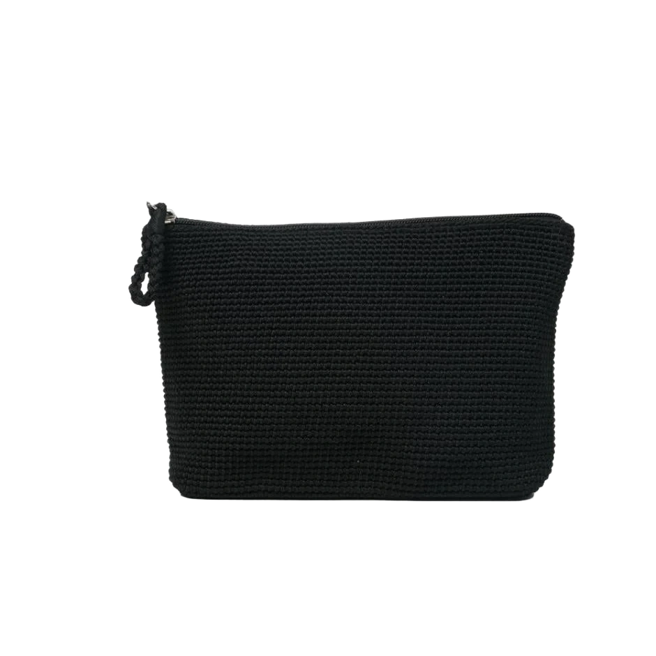 Ceannis Cosmetic Bag Black Crochet Collection