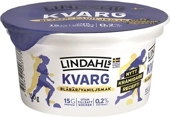 Lindahls Kvarg Vanilje & Blåbær 150 g