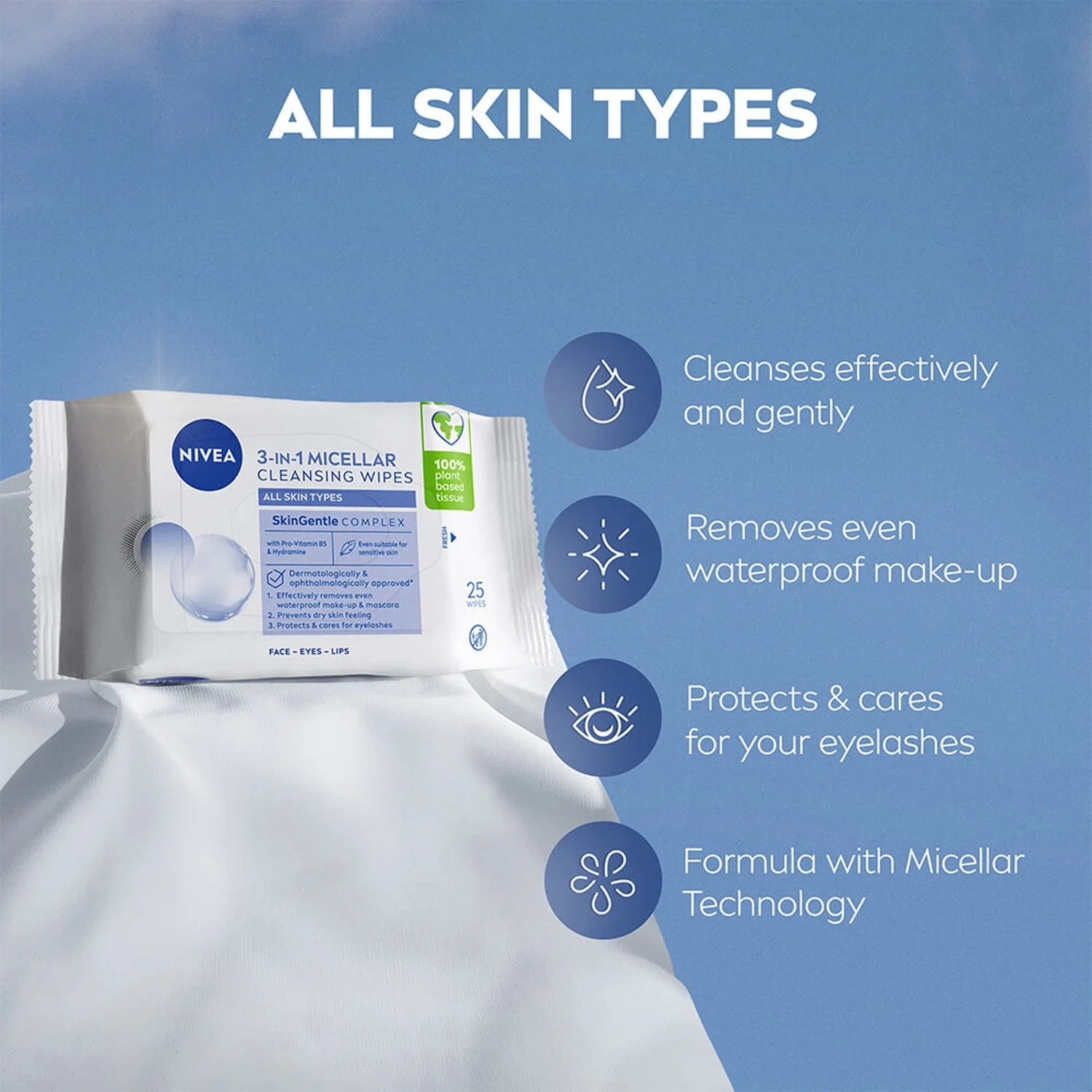 Nivea Micellar 3in1 Cleansing Wipes Design Edition,25stk