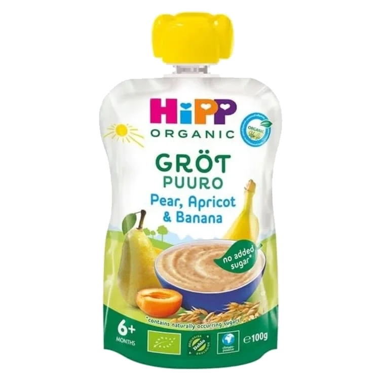 Grøt Pære/Aprikos/Banan 6mnd 100g Hipp
