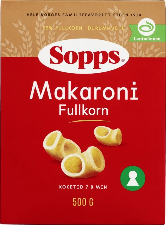 Sopps Makaroni Fullkorn 500g