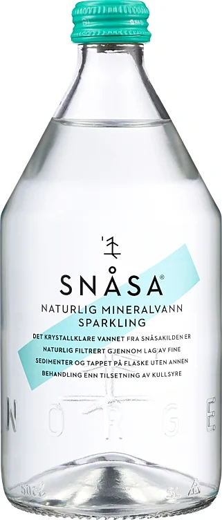 Snåsavann Snåsa Naturlig Mineralvann med Kullsyre Glass
