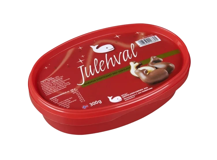 Julehval Marsipan m/Sjokolade 300g Hval