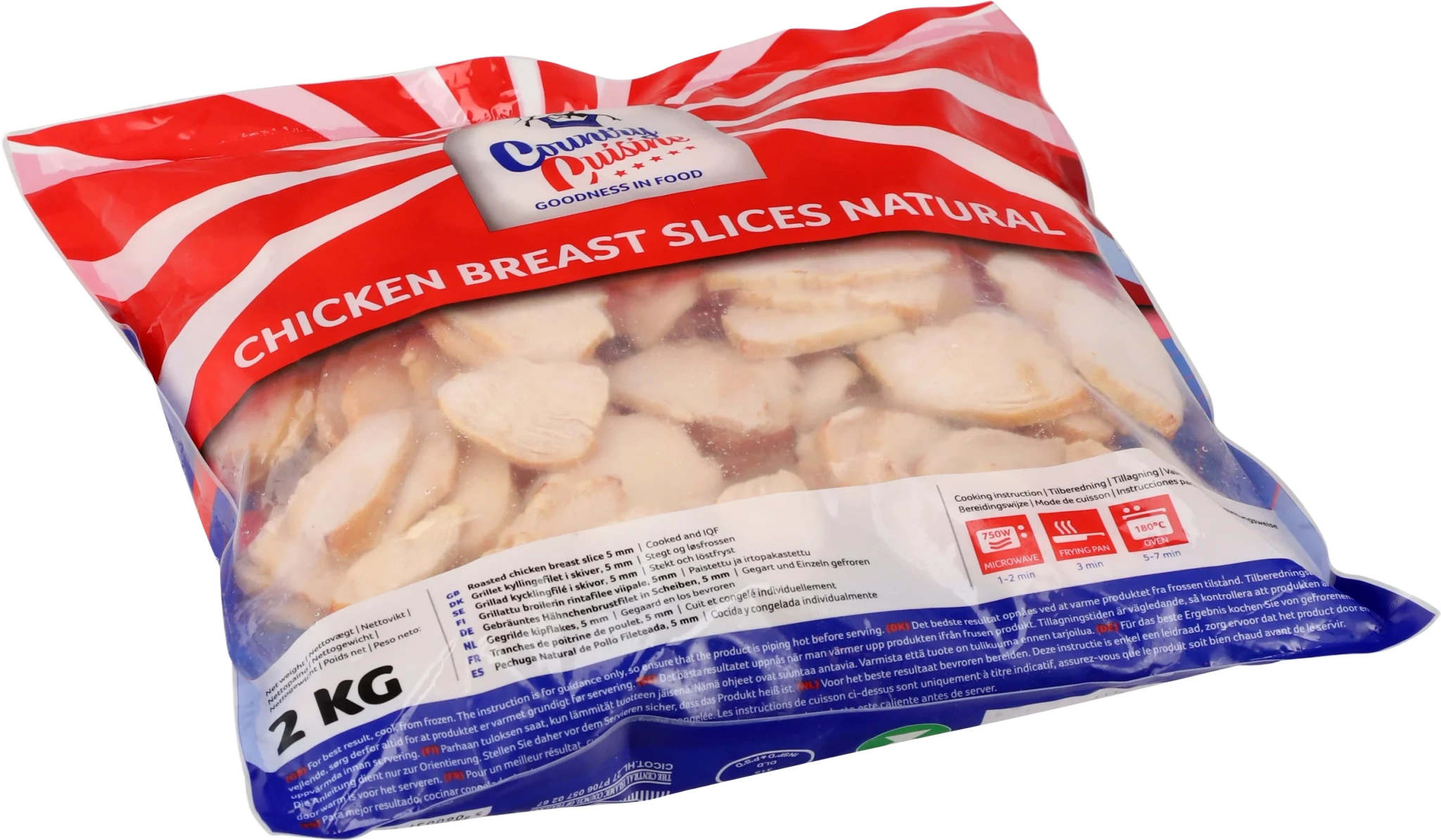 Grillad kycklingfilé i skivor, 5 mm