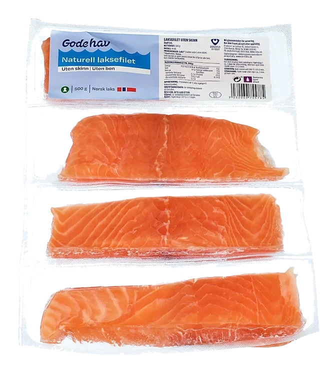 Laksefilet i lenke u/skinn  500g