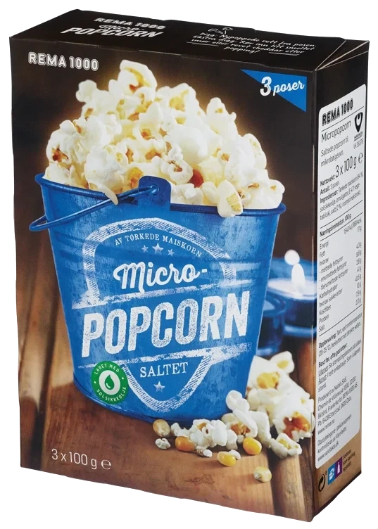 Rema 1000 micropopcorn    3x100g