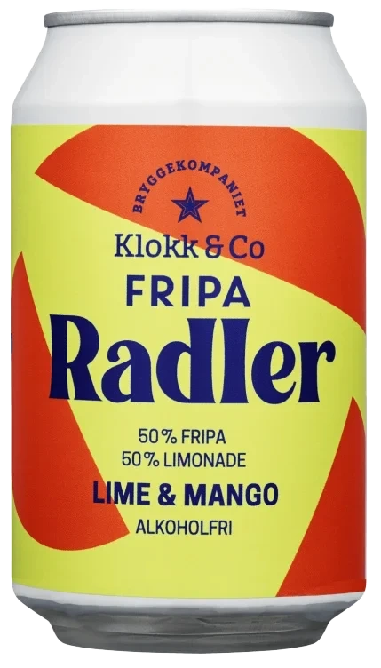 Fripa Radler Lime&Mango 0,33l boks Klokk&Co