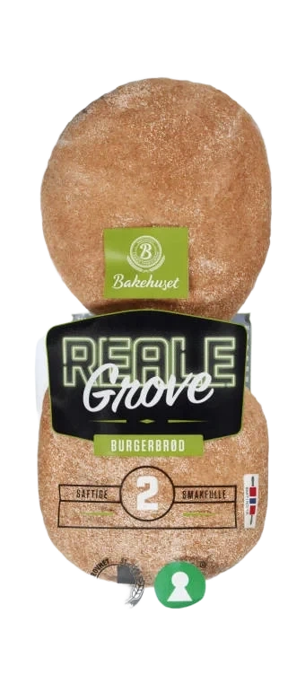Burgerbrød Grove 2stk 160g Reale