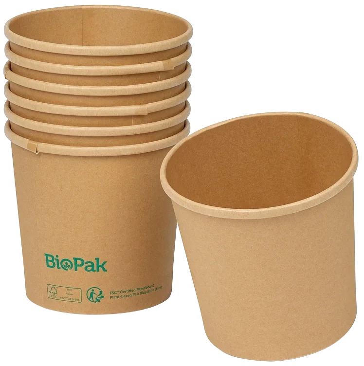 Skål ronda slank papp/pla brun 750ml   35stk